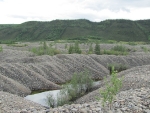 zerstoerte Landschaft nach Dawson City