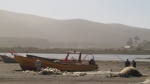 Morgendunst mit Fischerbooten in Bucalemu.