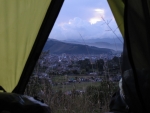 Blick aus dem Zelt auf Sogamoso.